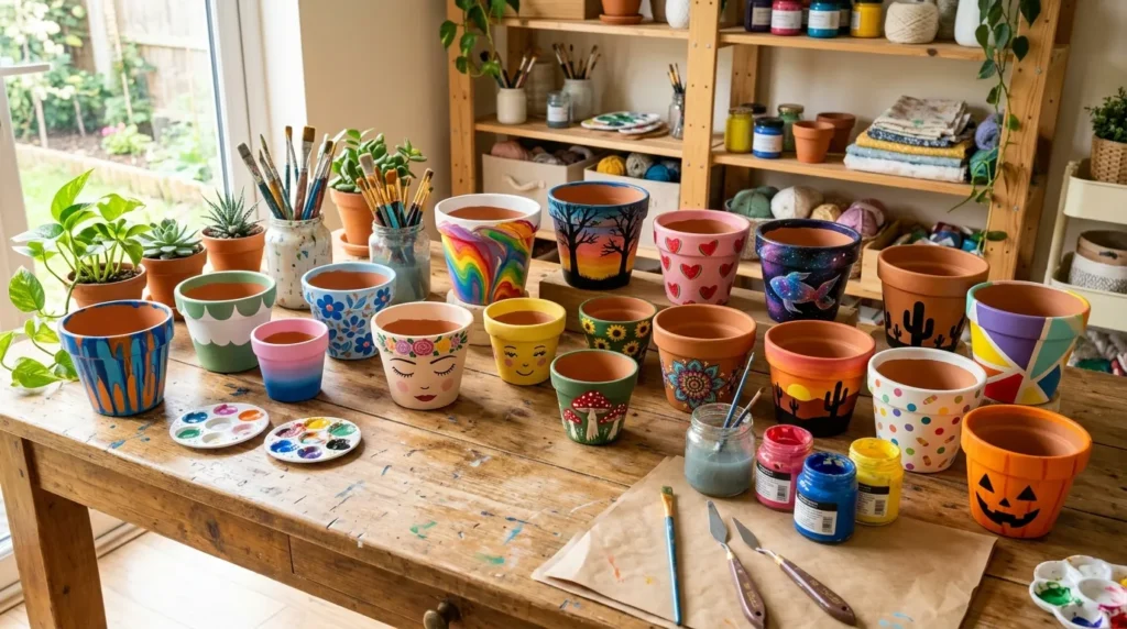 18 Pot Painting Ideas for a Fun Creative Home Project - Inspired Decoration