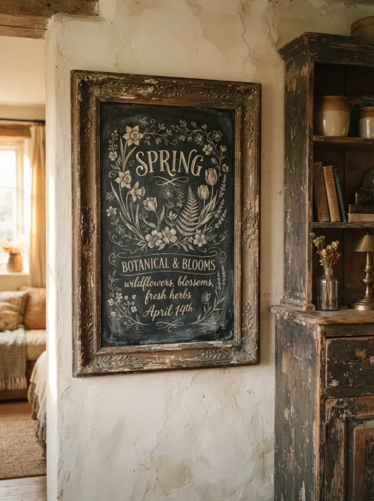 Antique Style Chalkboard - 20 Spring Chalkboard Ideas That Are Cute and Easy