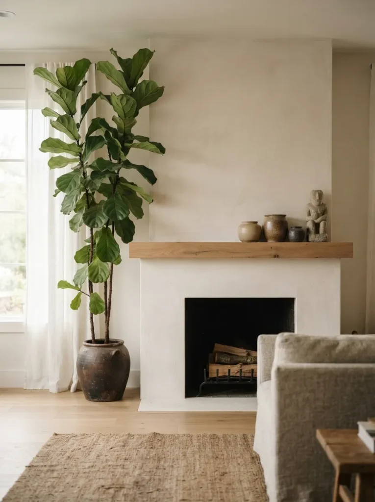 Asymmetrical Plant Display - 21 Year Round Mantle Decor Ideas for a Timeless Look