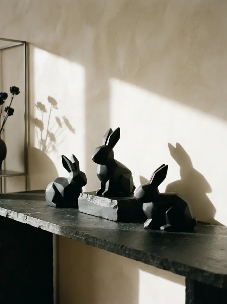 Black Bunny Figures - 22 Modern Easter Decor Ideas for a Fresh Spring Look