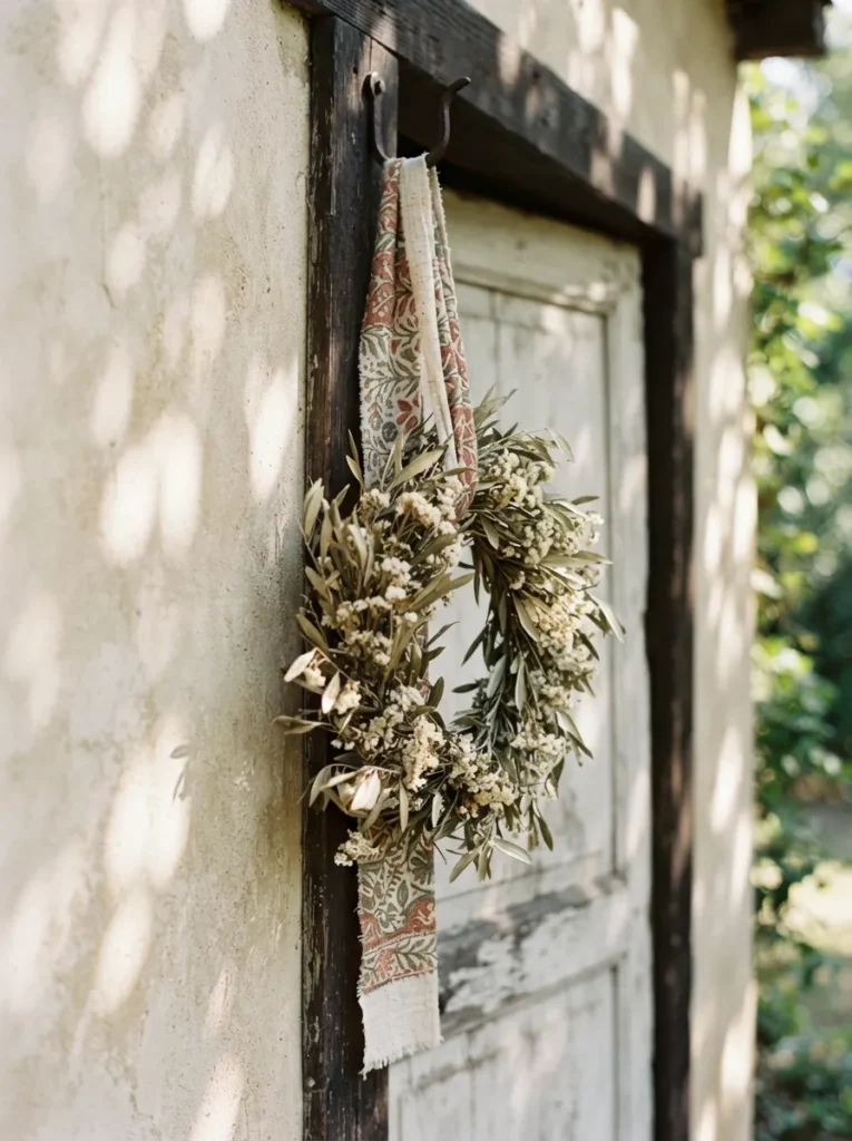 Blockprint Wreath Sash - 18 Easter Wreath Ideas for a Charming Front Door Look