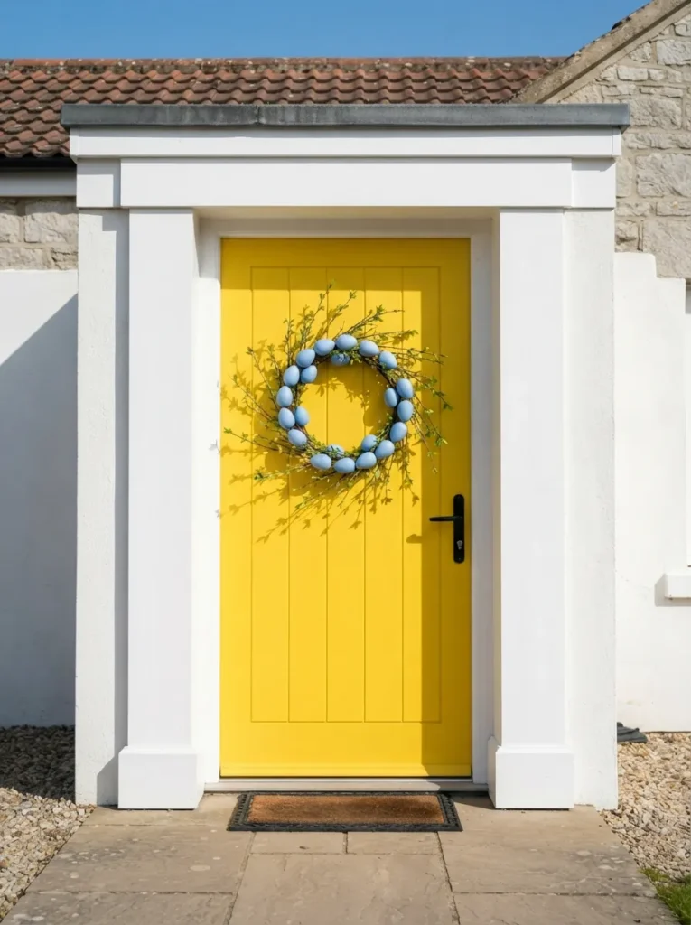 Blue Egg Yellow Door - 18 Easter Wreath Ideas for a Charming Front Door Look