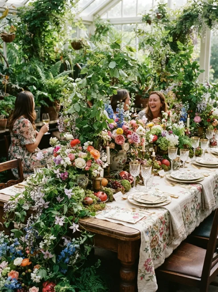 Botanical Maximalism Style - 21 Spring Tablescapes to Make Your Table Feel Fresh
