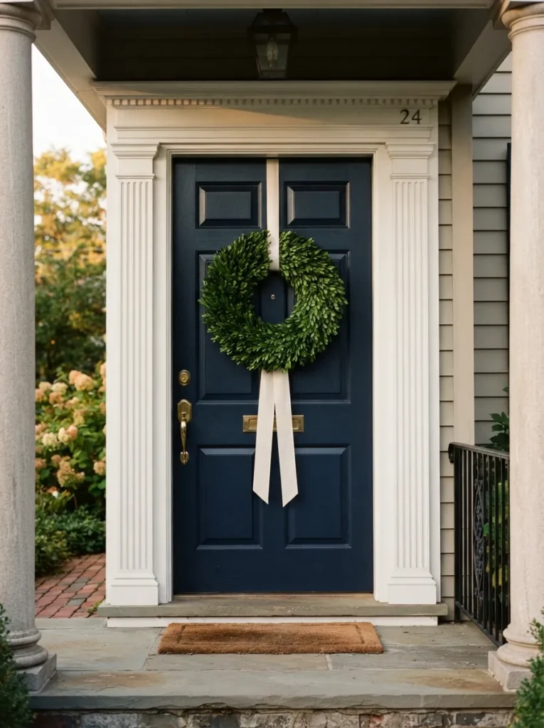 Boxwood Wreath Sash - 18 Easter Wreath Ideas for a Charming Front Door Look