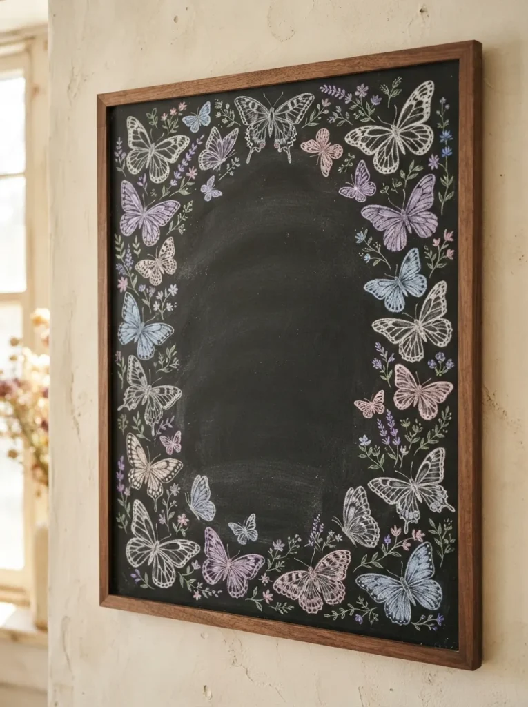 Butterfly Doodle Border - 20 Spring Chalkboard Ideas That Are Cute and Easy
