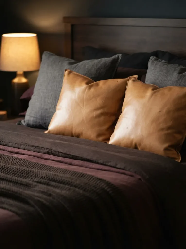 Buttery Leather Pillows - 19 Dark Feminine Bedroom Ideas That Feel Luxe and Moody