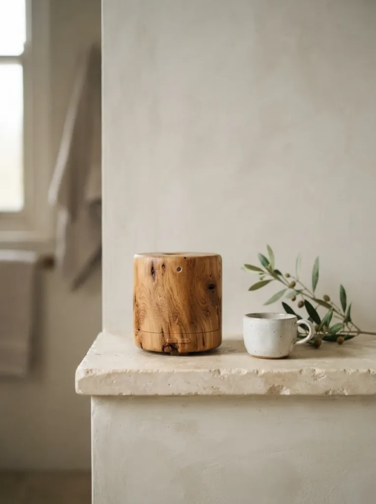 Cedar Scent Diffuser - 18 Japandi Bathroom Design Ideas for a Calm Modern Space