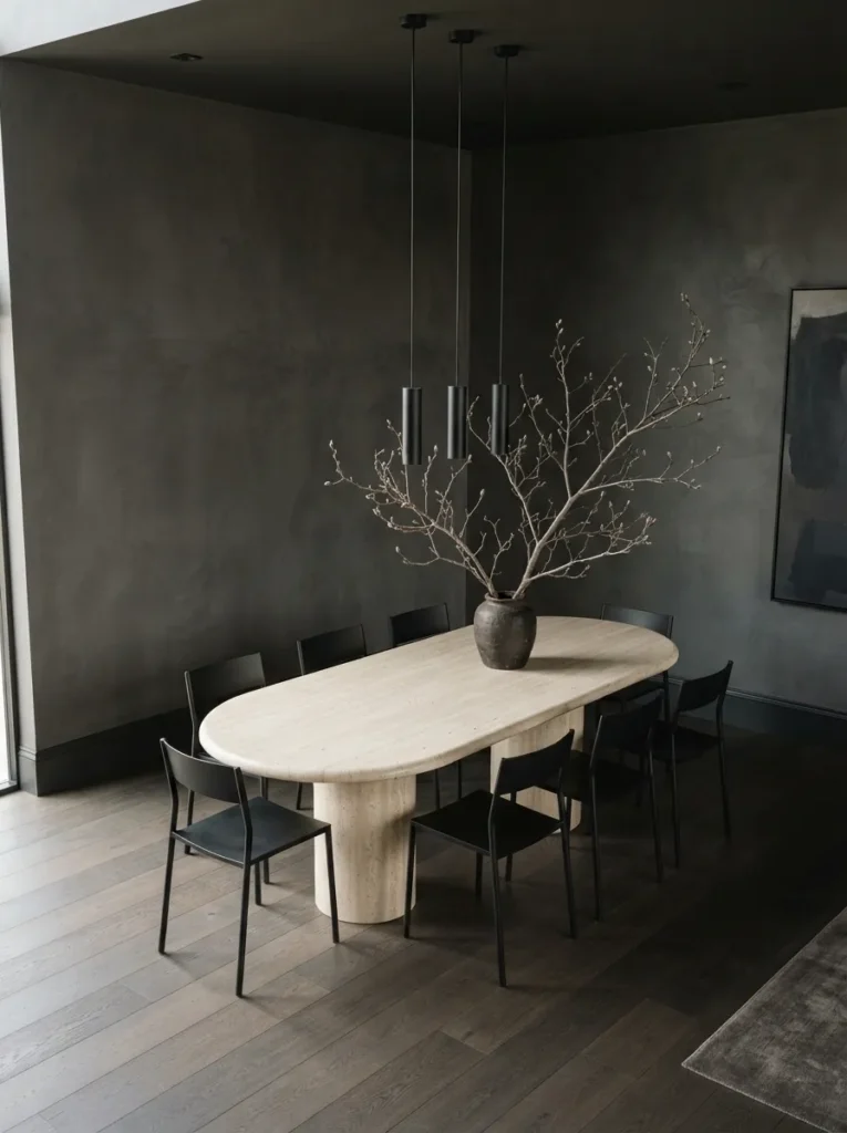 Charcoal Gray Walls - 20 Moody Dining Room Ideas That Feel Bold and Inviting