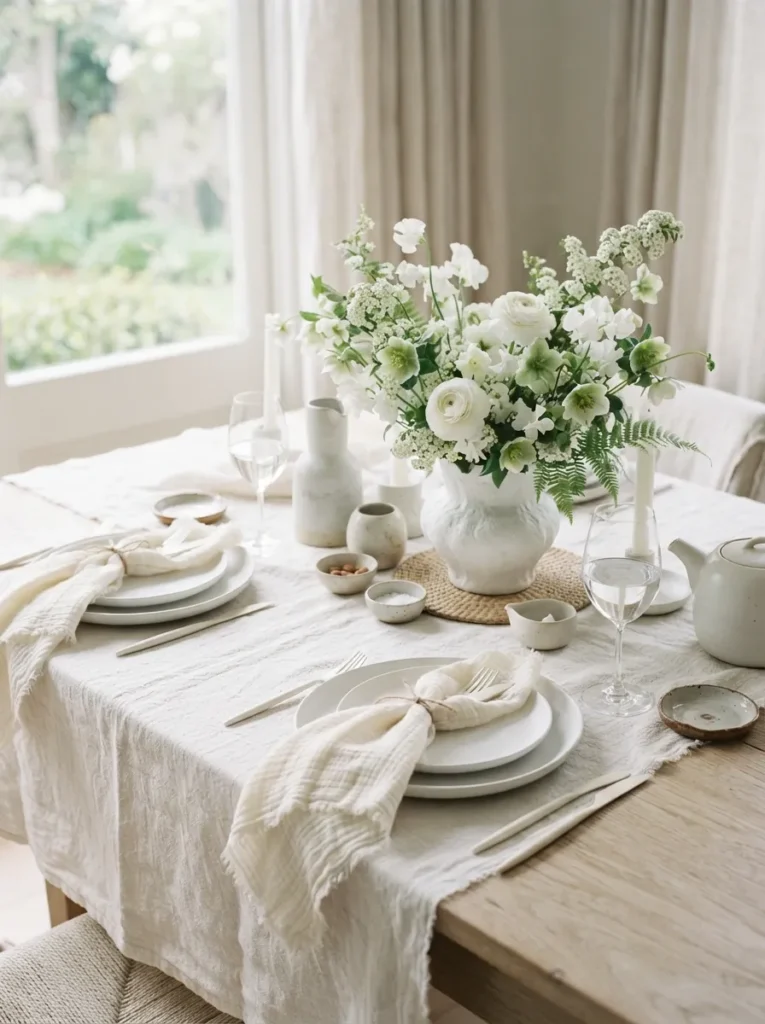 Cloud Dancer White - 21 Spring Tablescapes to Make Your Table Feel Fresh