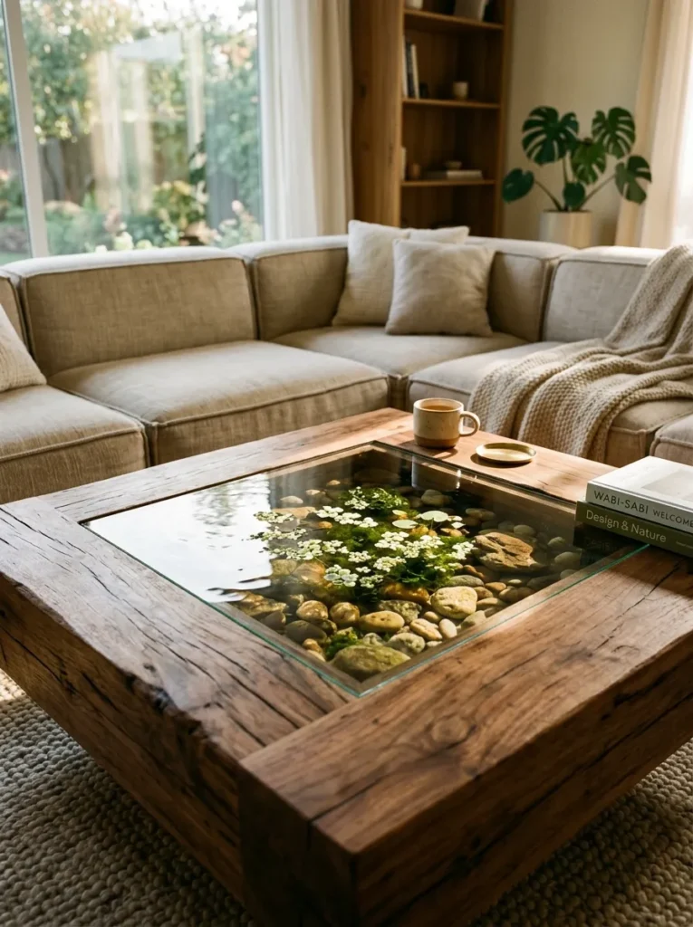Coffee Table Pond - 15 Indoor Pond Ideas to Create a Peaceful Home Oasis