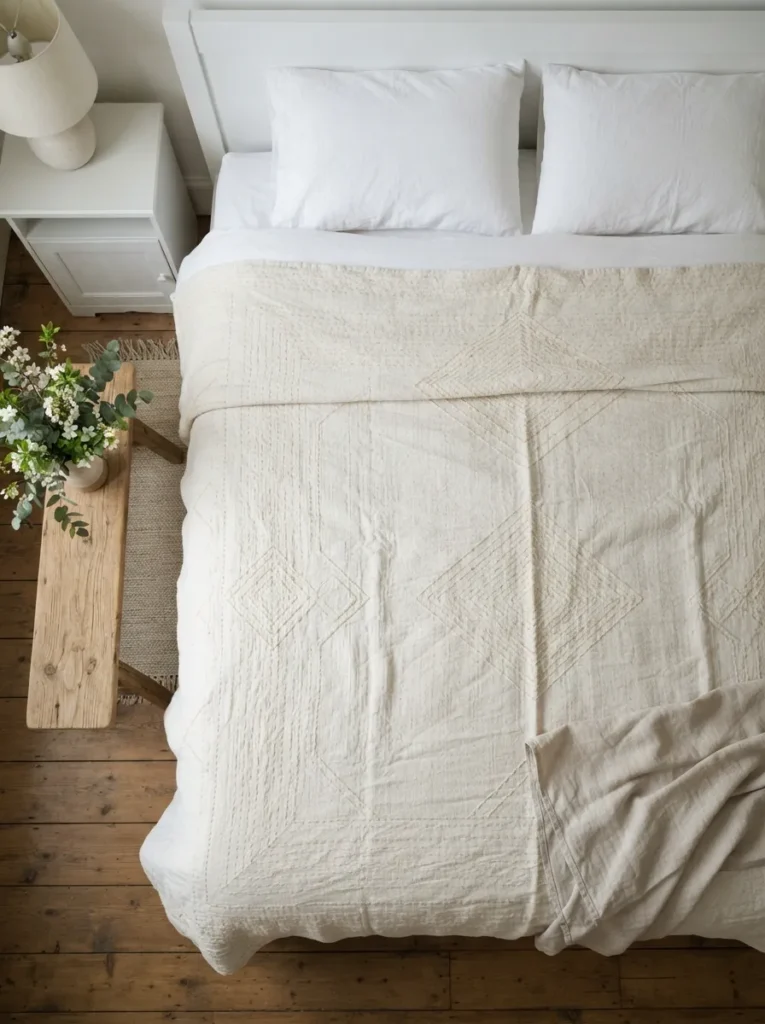 Cotton Linen Quilt - 20 Spring Bedroom Ideas for a Fresh and Cozy Retreat