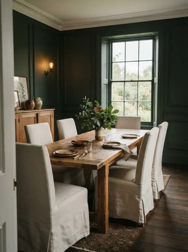 Dark Forest Green Walls - 20 Moody Dining Room Ideas That Feel Bold and Inviting