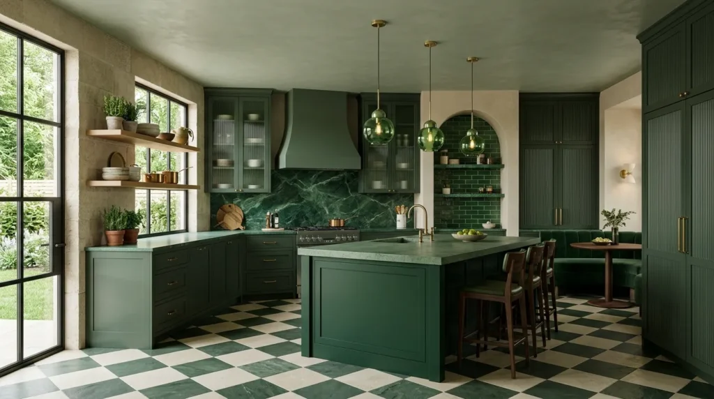 19 Dark Green Kitchen Ideas for a Rich Modern Look - Inspired Decoration