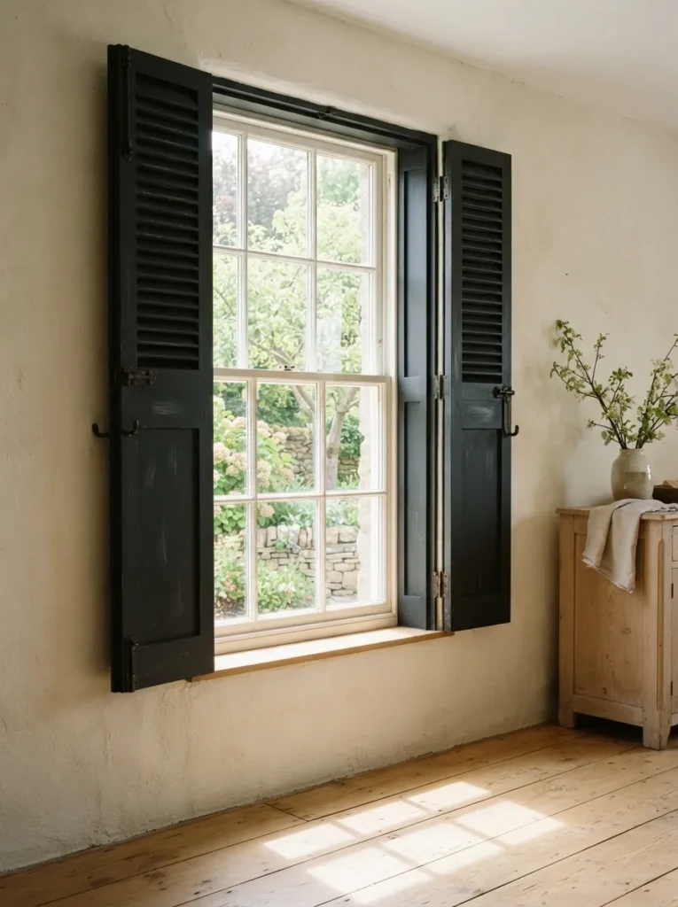 Dark Shutter Contrast - 17 Rustic Spring Decor Ideas for a Cozy Farmhouse Feel