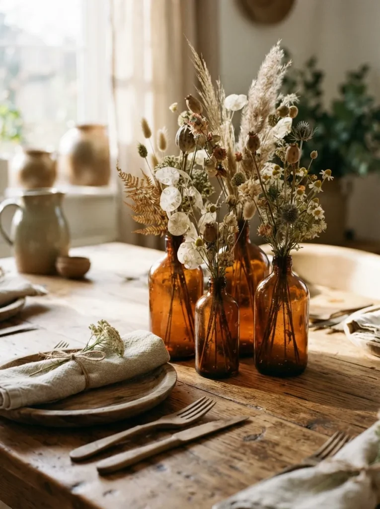 Dried Botanical Sustainable - 20 Spring Table Decor Ideas for a Fresh Seasonal Setting