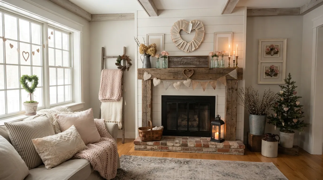 21 Farmhouse Valentine Decor Ideas for a Cozy Home - Inspired Decoration