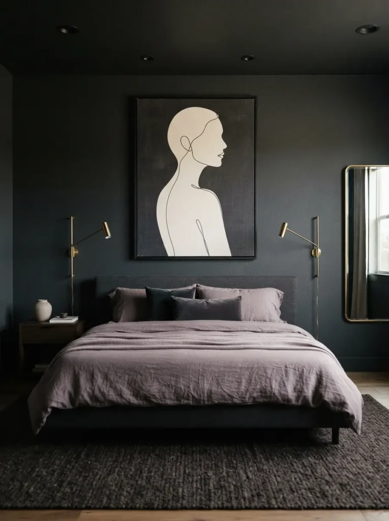 Feminine Silhouette Art - 19 Dark Feminine Bedroom Ideas That Feel Luxe and Moody