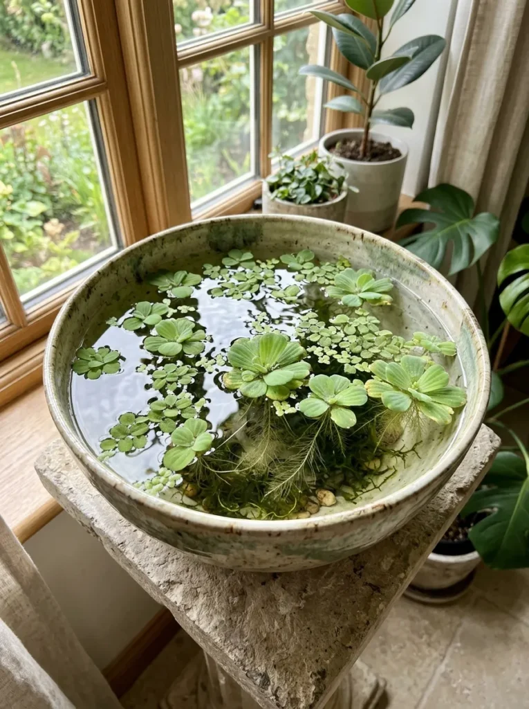Floating Plant Bowl - 15 Indoor Pond Ideas to Create a Peaceful Home Oasis