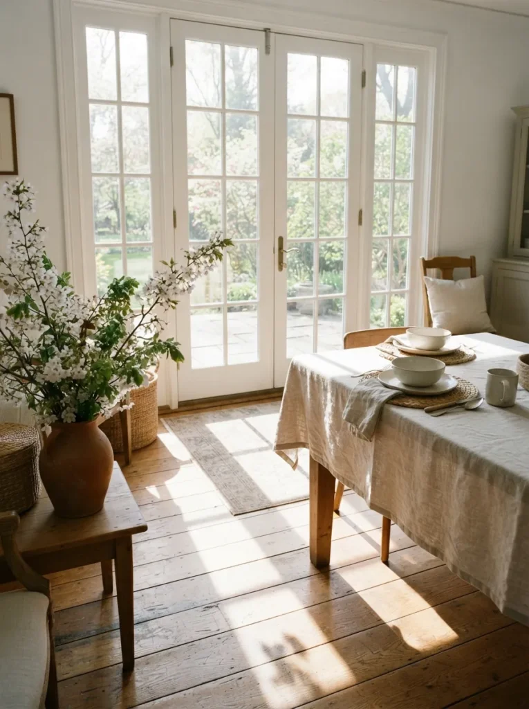 French Door Sunlight - 20 Spring Table Decor Ideas for a Fresh Seasonal Setting
