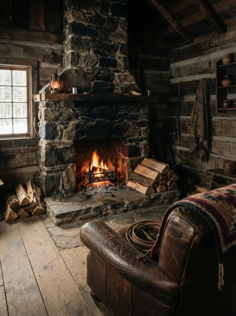 Frontier Cabin Style - 18 Stone Fireplace Ideas for a Warm Rustic Home
