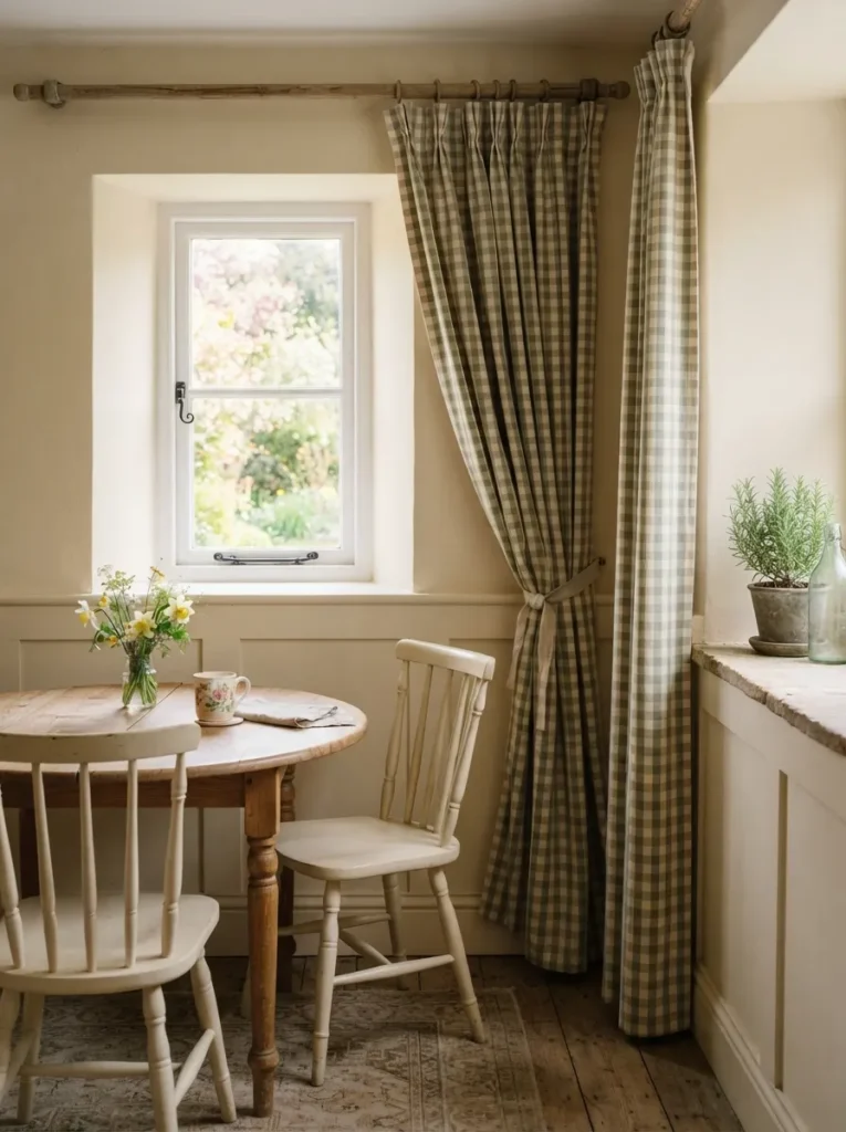 Gingham Check Curtains - 17 Rustic Spring Decor Ideas for a Cozy Farmhouse Feel