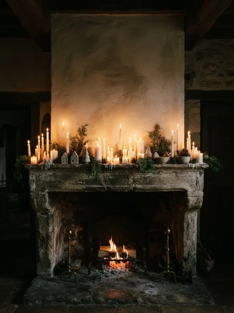Gold-Framed Mirror Focal - 21 Classy Christmas Decor Ideas That Feel Expensive
