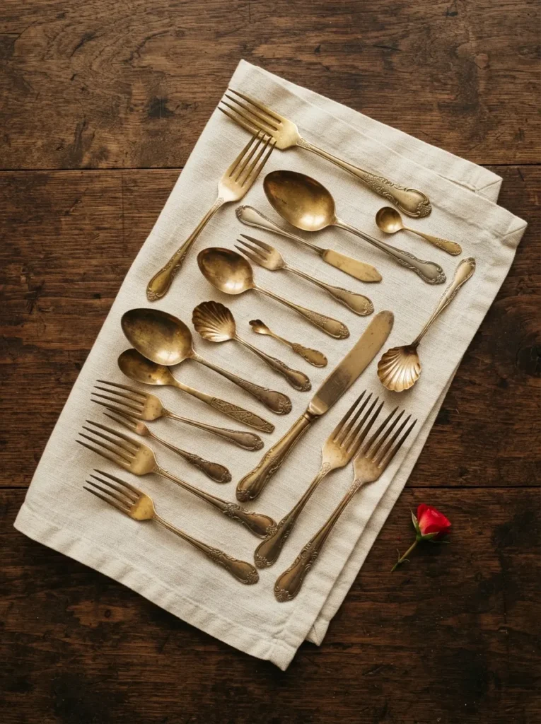 Gold-Tone Utensils - 16 Vintage Valentines Day Ideas for a Charming Home