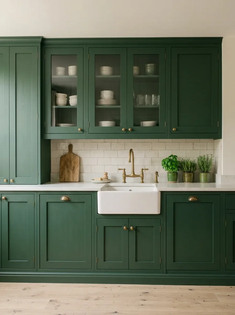 Green Shaker Cabinets For Dark Green Kitchen - 19 Dark Green Kitchen Ideas for a Rich Modern Look