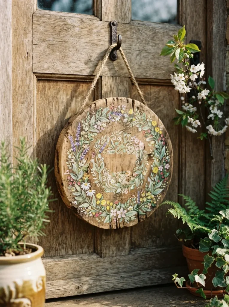Hand-Painted Door Sign - 17 Spring Front Door Decor Ideas to Welcome Spring