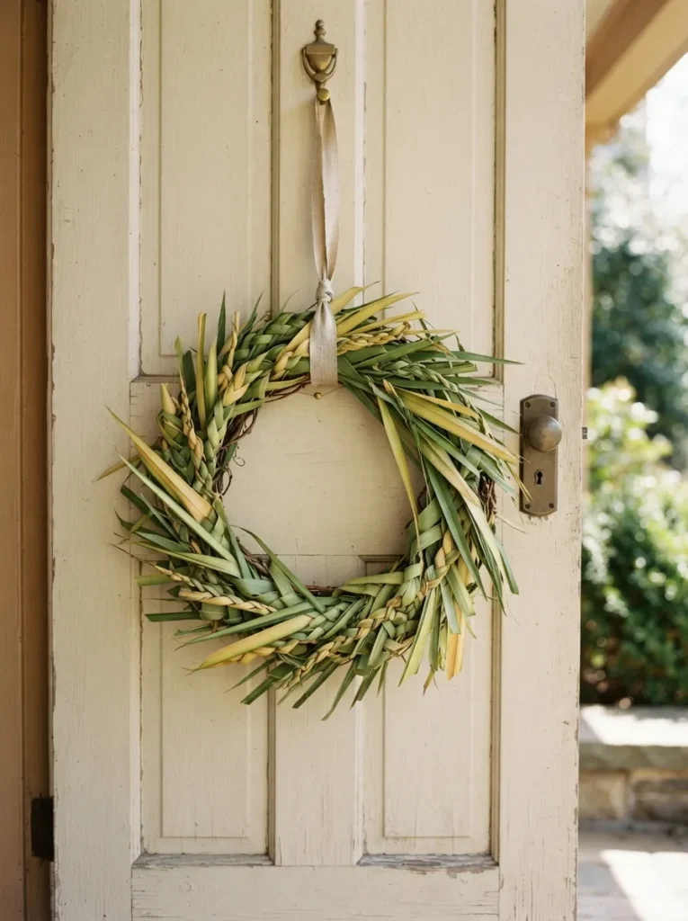 Hanging Palm Wreath - 15 Palm Sunday Decorations to Make Your Home Feel Warm