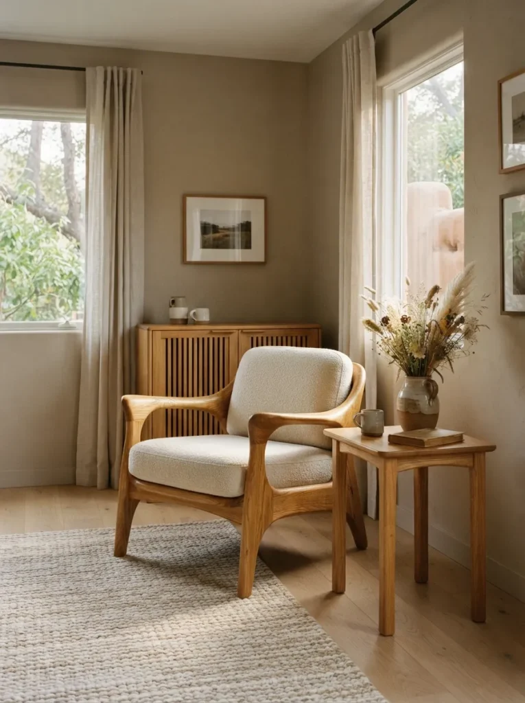 Honey-Toned Wood Accents - 25 Modern Rustic Living Room Ideas That Feel So Cozy
