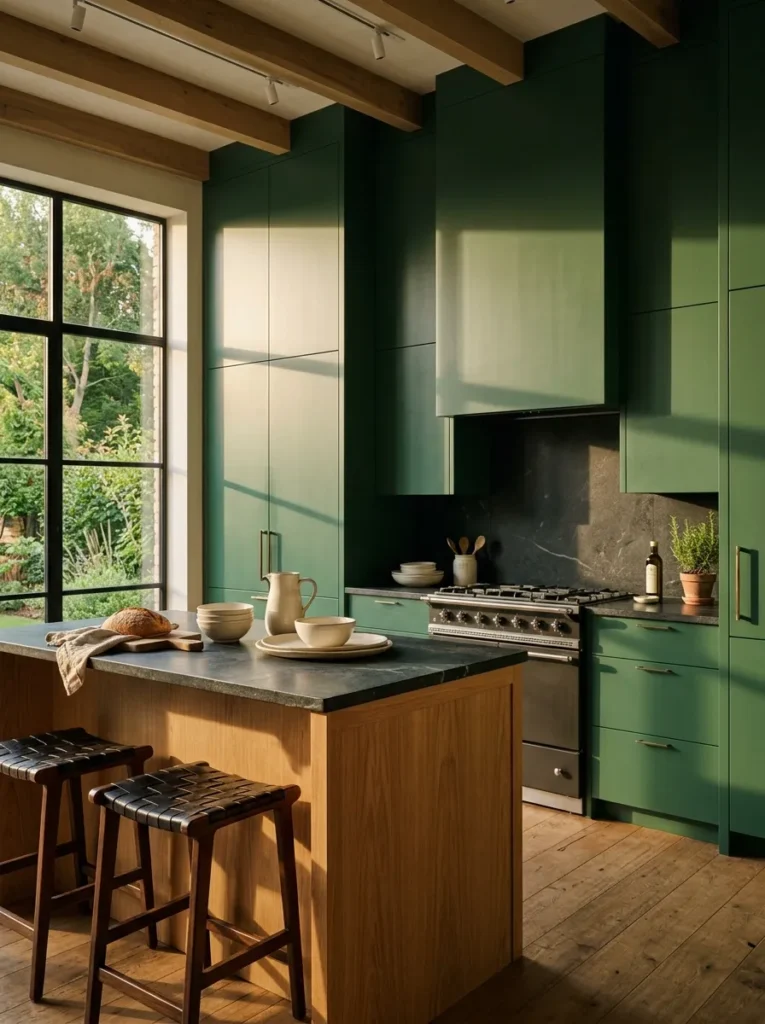 Hunter Green Cabinets - 19 Dark Green Kitchen Ideas for a Rich Modern Look