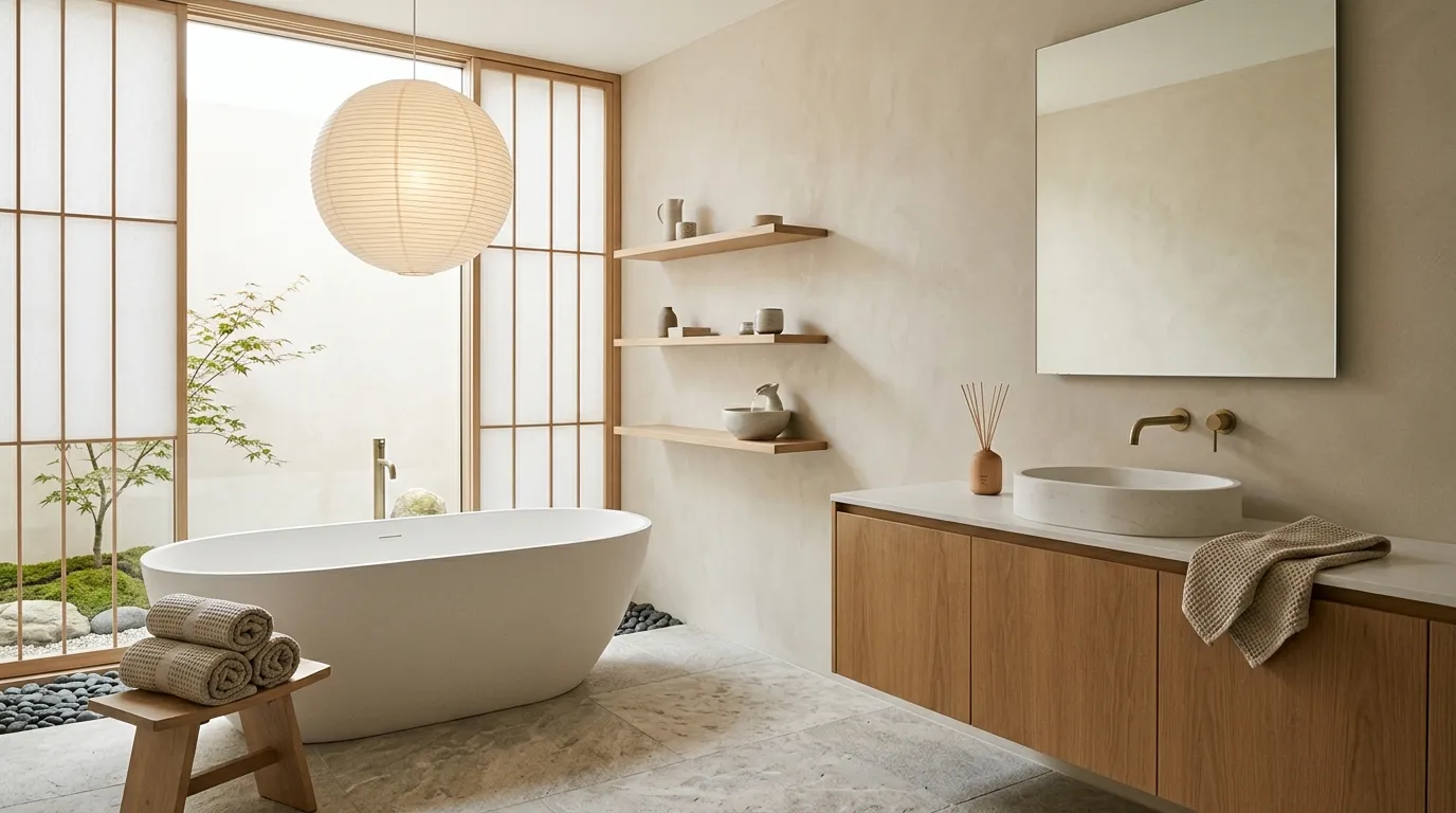 18 Japandi Bathroom Design Ideas for a Calm Modern Space - Inspired Decoration
