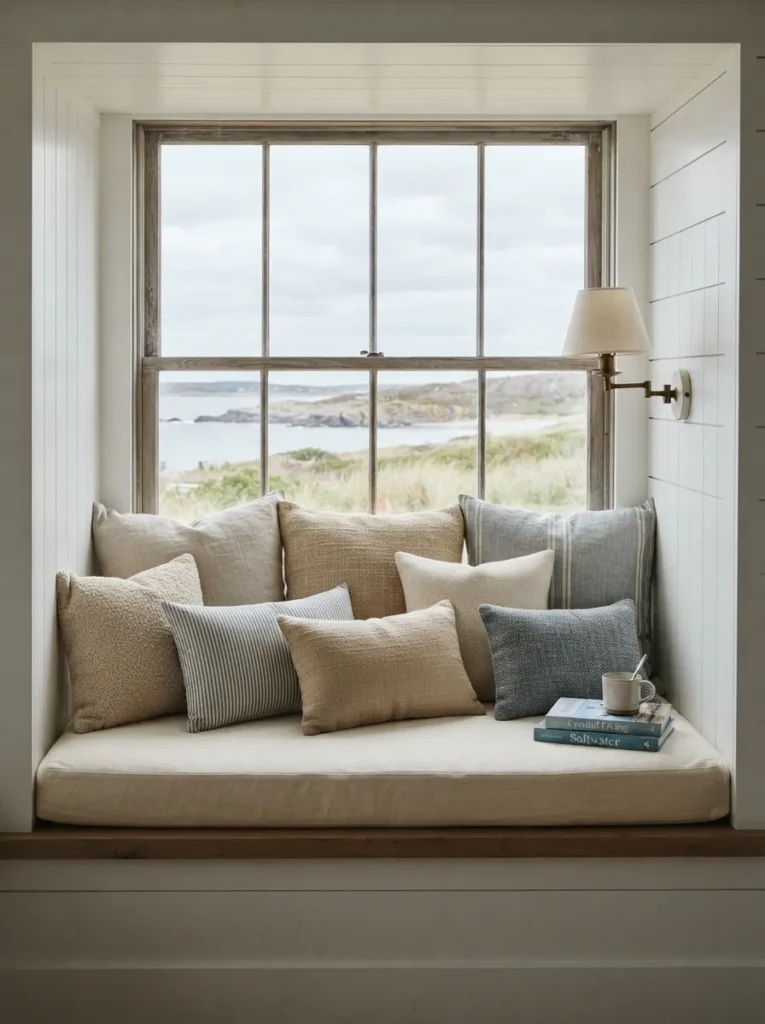 Layered Cushion Seating - 19 Contemporary Coastal Living Room Ideas for 2026