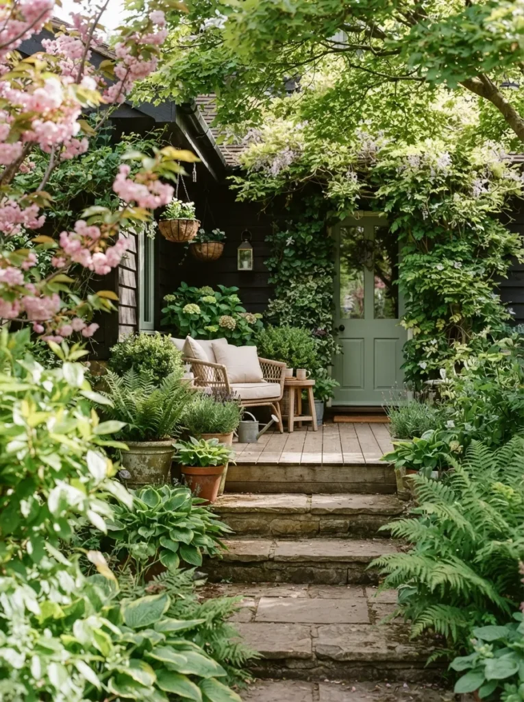 Layered Greenery Depth - 22 Spring Front Porch Decor Ideas to Welcome the Season