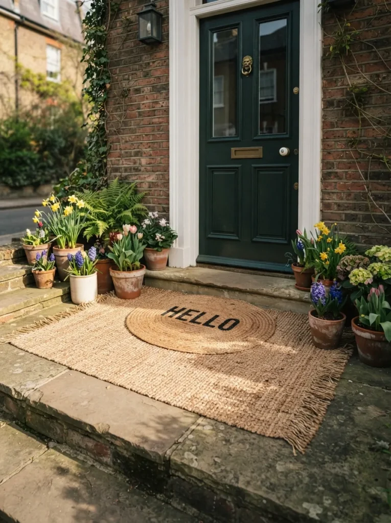 Layered Mat Depth - 17 Spring Front Door Decor Ideas to Welcome Spring