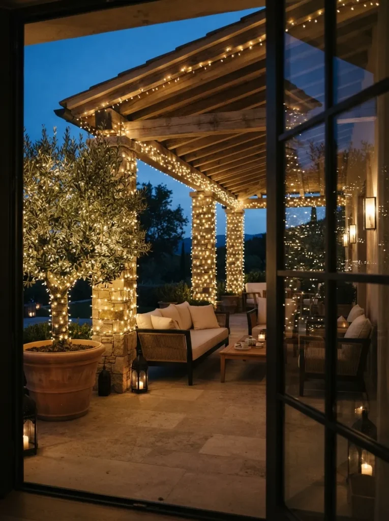 Layered String Lights - 21 Classy Christmas Decor Ideas That Feel Expensive