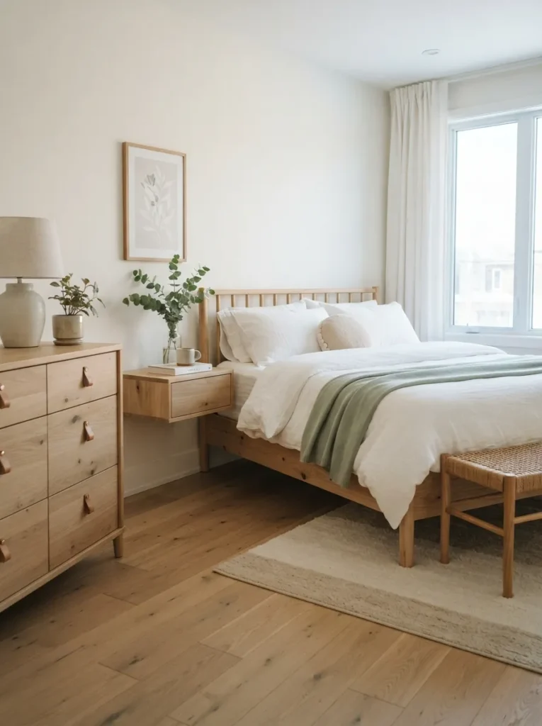 Light Wood Accents - 20 Spring Bedroom Ideas for a Fresh and Cozy Retreat