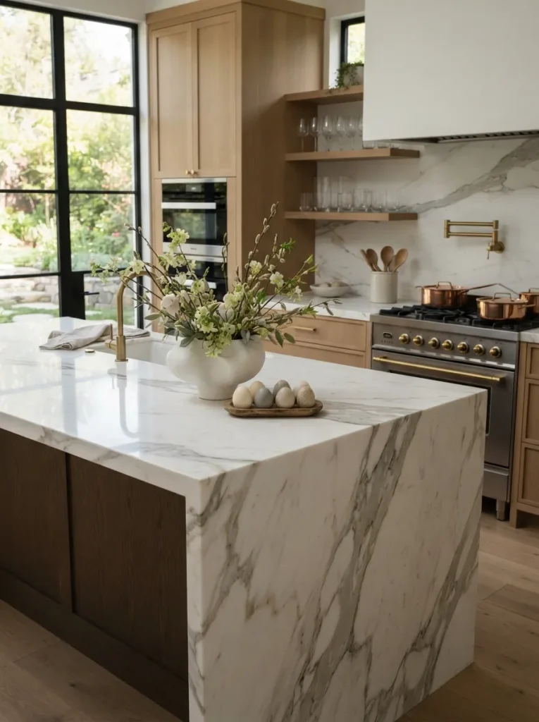 Marble Kitchen Styling - 22 Modern Easter Decor Ideas for a Fresh Spring Look