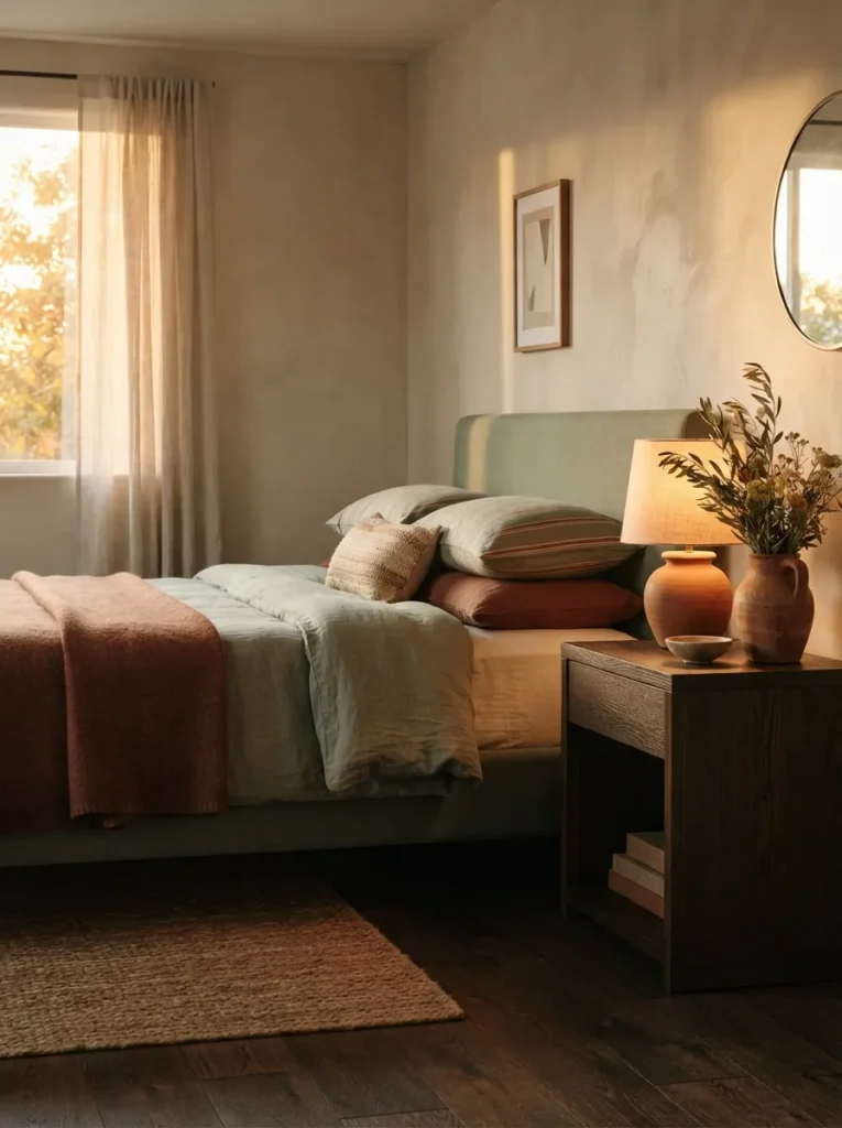 Matte Black Contrast - 22 Sage Green Bedroom Ideas for a Calm Modern Retreat