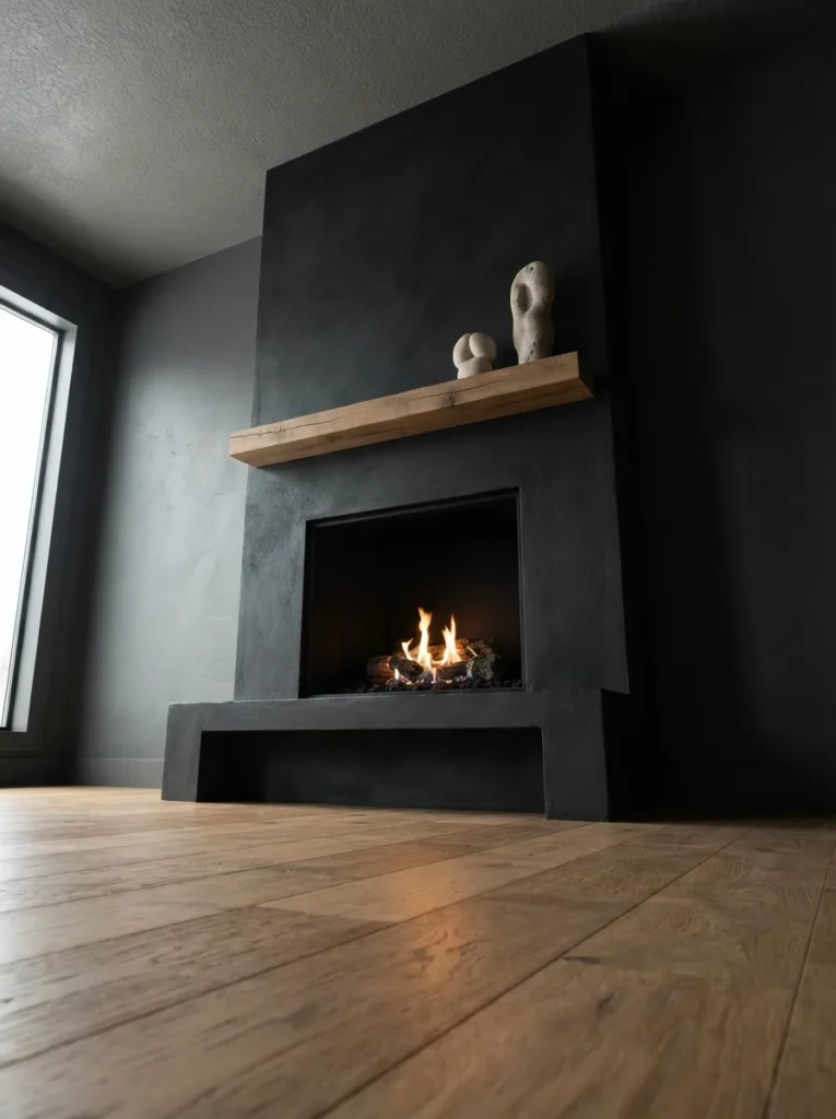 Matte Black Fireplace - 21 Year Round Mantle Decor Ideas for a Timeless Look