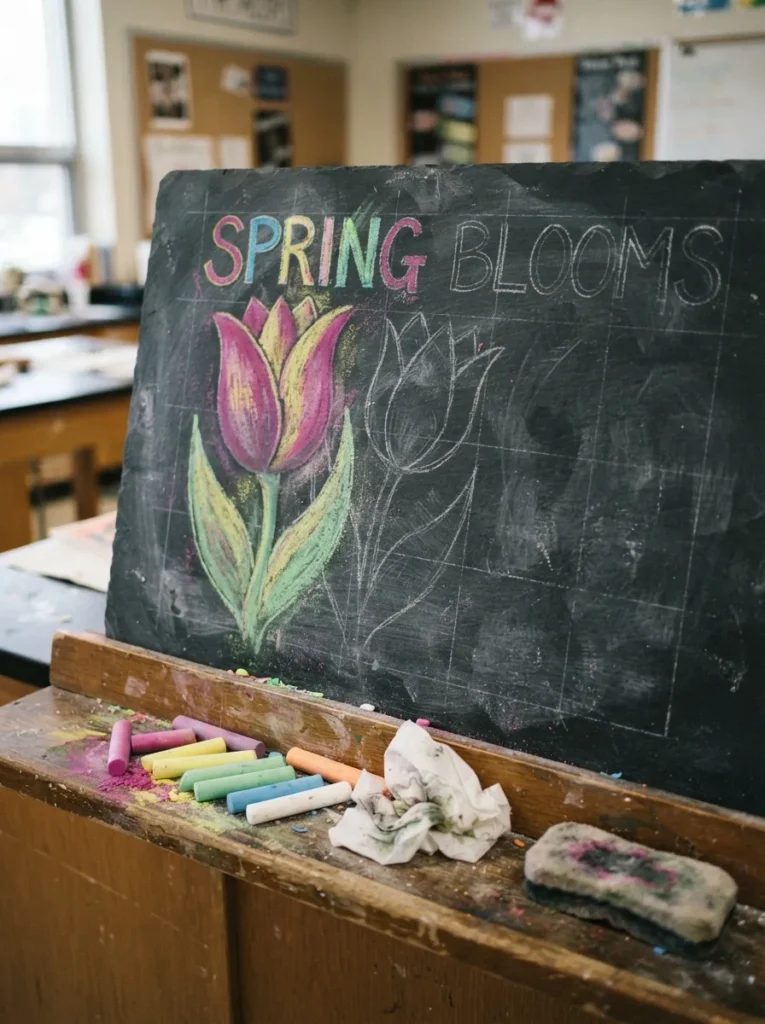 Middle-School Chalk Trick - 20 Spring Chalkboard Ideas That Are Cute and Easy