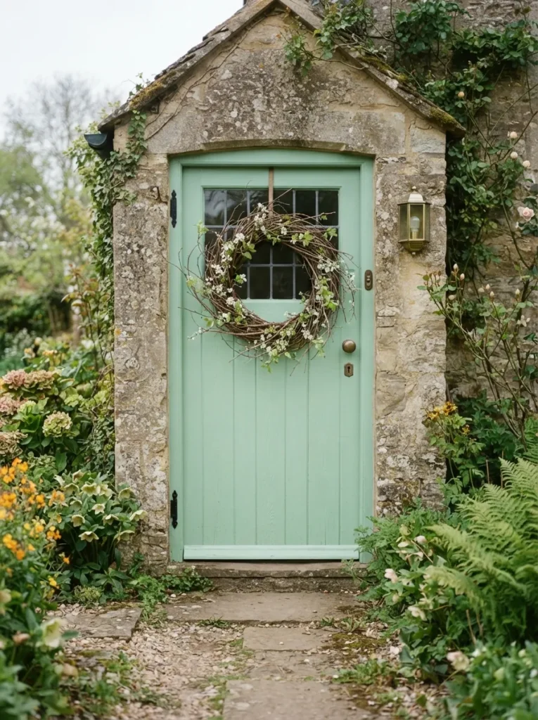 Mint Door Twig Wreath - 19 Spring Wreath Ideas for a Beautiful Front Door