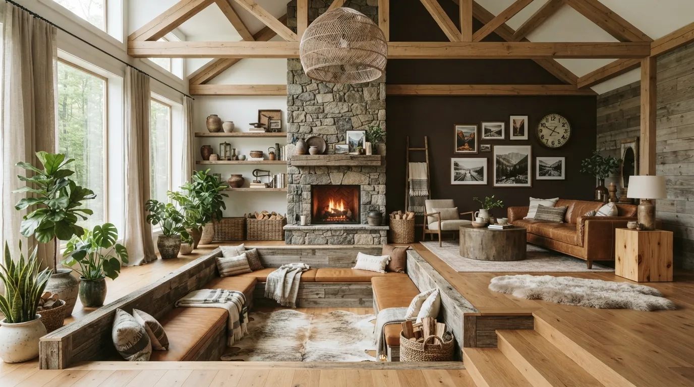 25 Modern Rustic Living Room Ideas That Feel So Cozy - Inspired Decoration