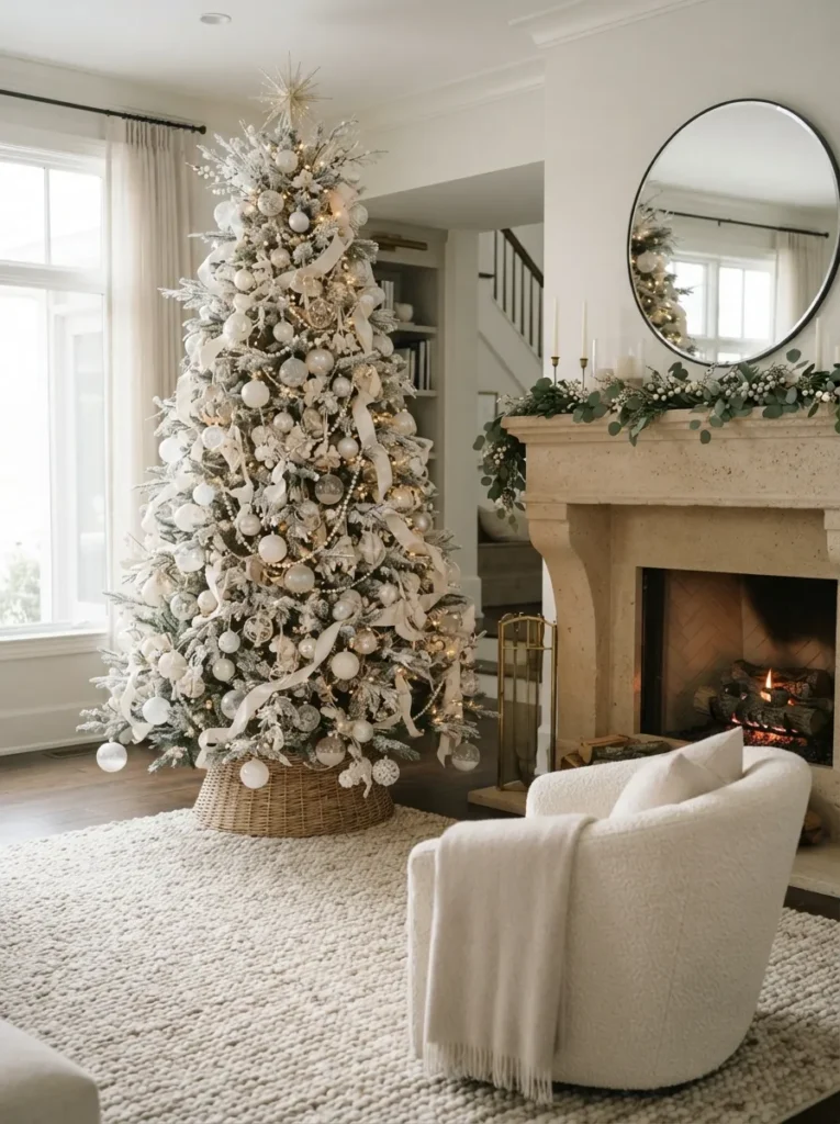 Monochromatic White Tree For Classy Christmas Decor - 21 Classy Christmas Decor Ideas That Feel Expensive