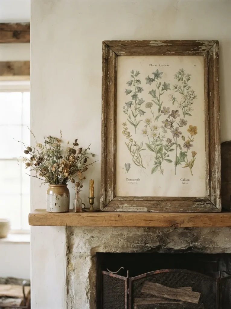 Muted Wildflower Print - 22 Spring Mantel Decor Ideas for a Fresh Seasonal Look