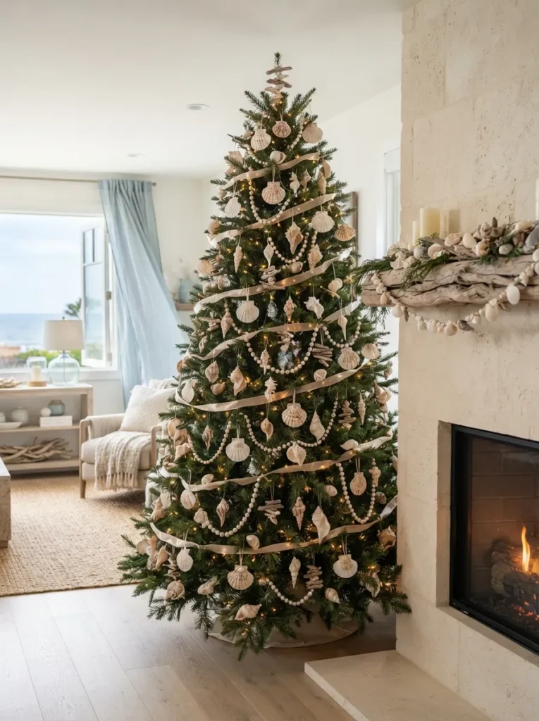 Nautical Seashell Tree For Christmas Tree Trends - 20 Christmas Tree Trends 2026 You'll Want to Try Now