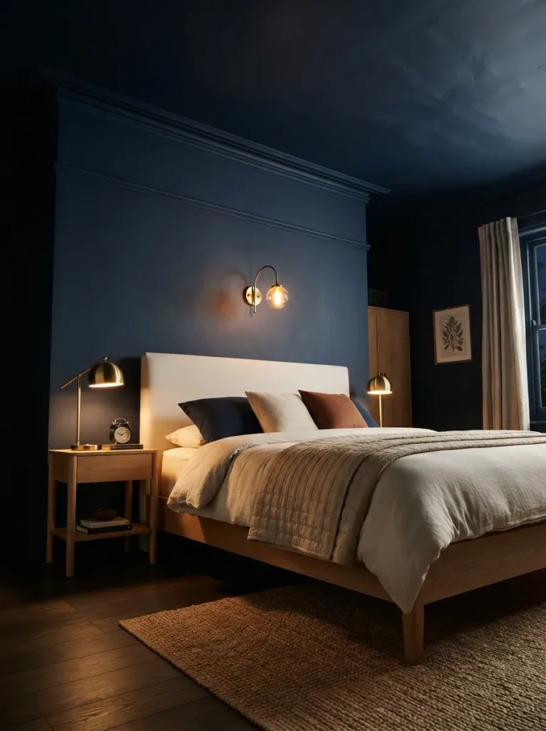 Navy Ceiling Paint - 18 Dark Blue Bedroom Ideas for a Cozy Moody Retreat