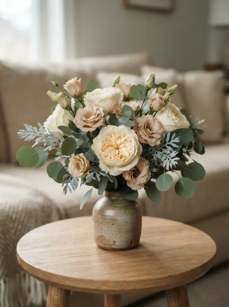 Neutral Rose Lisianthus - 17 Easter Flower Arrangements That Feel Fresh & Easy
