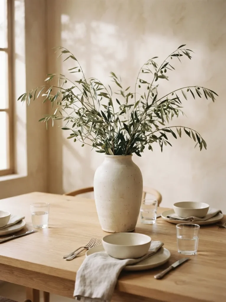 Olive Branch Vase - 20 Spring Table Decor Ideas for a Fresh Seasonal Setting